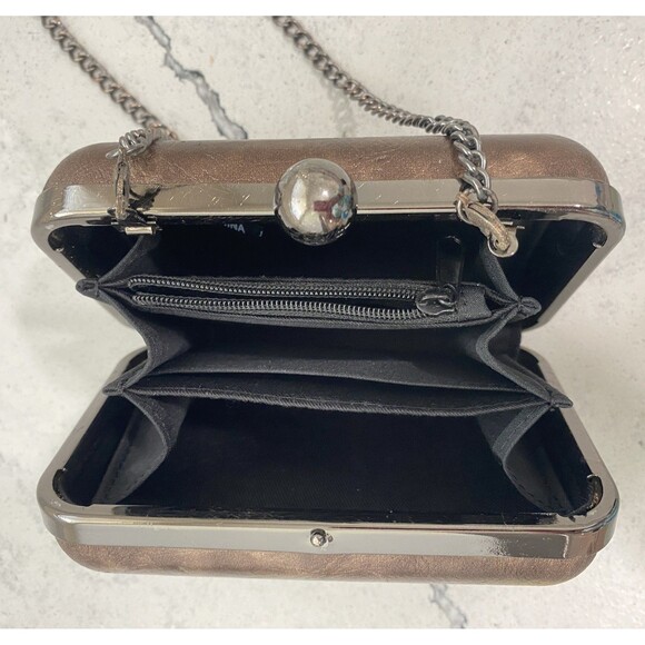 Rolfs City Series Rounded Hard Shell Bronze Clutch Evening Bag - Picture 3 of 7